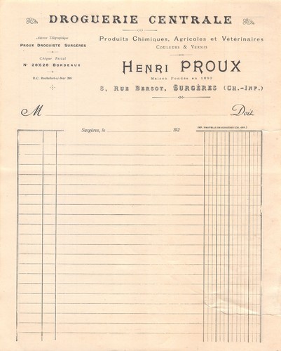 1920 droguerie centrale - ,