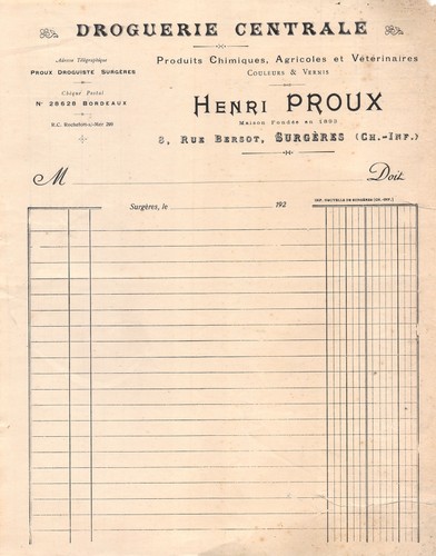 1920 droguerie centrale - ,