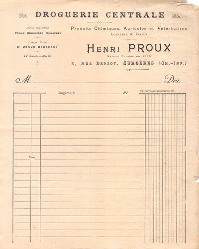 1920 droguerie centrale - ,