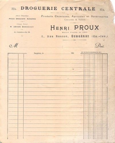 1920 droguerie centrale - ,